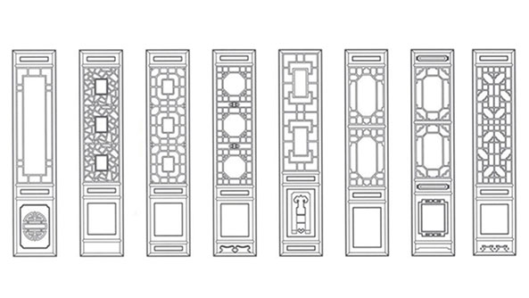 甘肃喜迎门中式花格CAD设计图样式大全