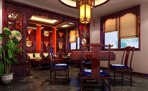 甘肃古典中式风格茶楼包间设计装修效果图