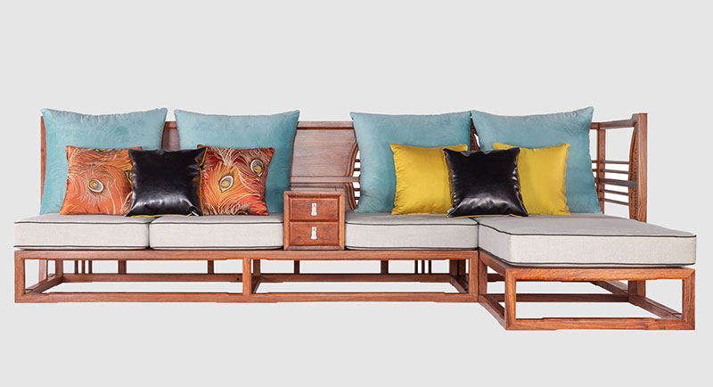 甘肃中式家居装修实木沙发组合家具效果图